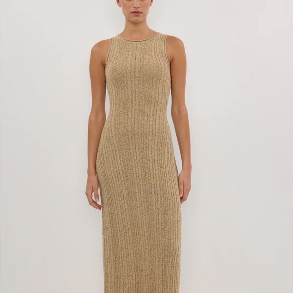 DISSH Tan Ribbed Maxi Dress
